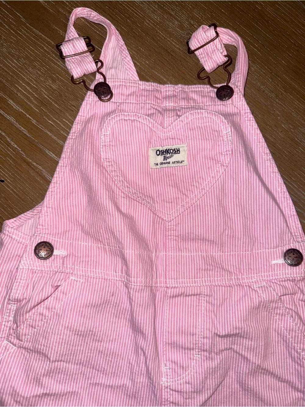 Oshkosh B'gosh Girl's 5T Overall PINK Classic PINK white Stripe